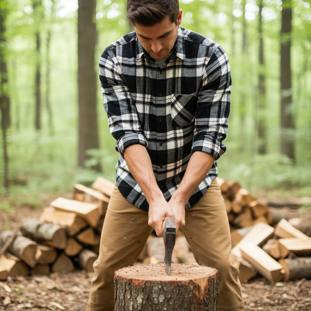 ZANEROBE MEN'S LONG SLEEVE BUTTON-DOWN FLANNEL SHIRT (LOC11)