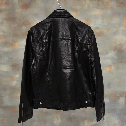 ALLSAINTS MEN'S LEATHER MILO BIKER JACKET 352590  (LOC1)