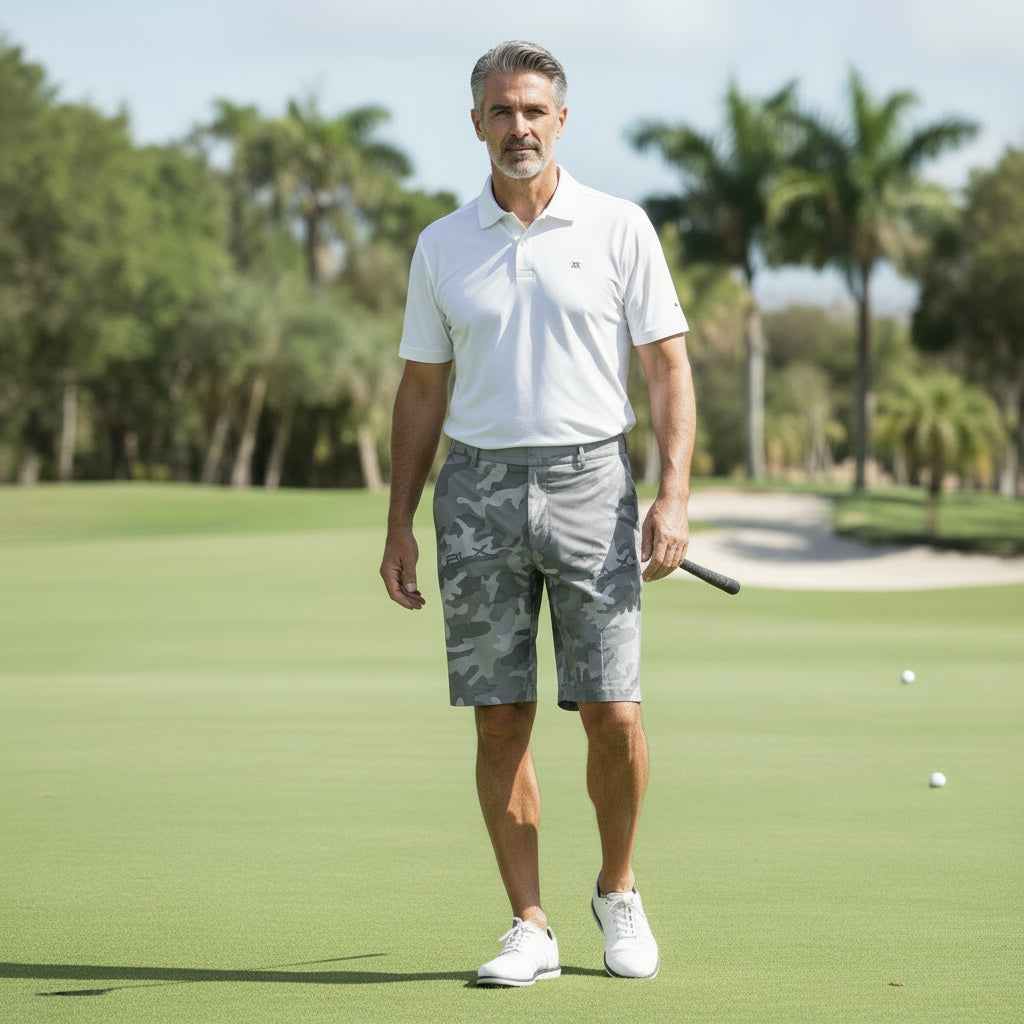 RLX RALPH LAUREN GOLF SHORTS GRAY CAMO (LOC1)