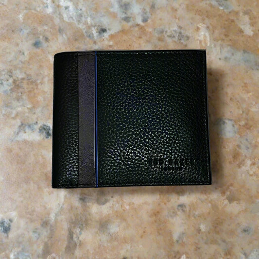 TED BAKER INCE BLACK OR BROWN STRIPED DETAIL BIFOLD WALLET 246327  (LOCCBY)