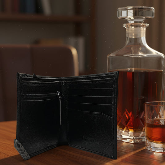 TED BAKER CRAWLL CORNER DETAIL LEATHER BIFOLD WITH ZIP WALLET  (LOCCBY)