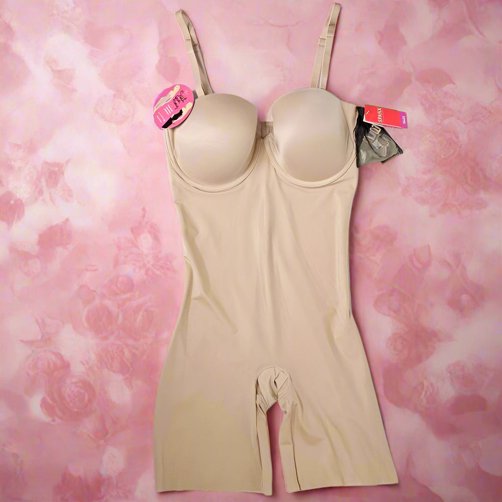 SPANXshape™ SUIT YOUR FANCY STRAPLESS CUPPED MID-THIGH BODYSUIT 10156R (LOC19)