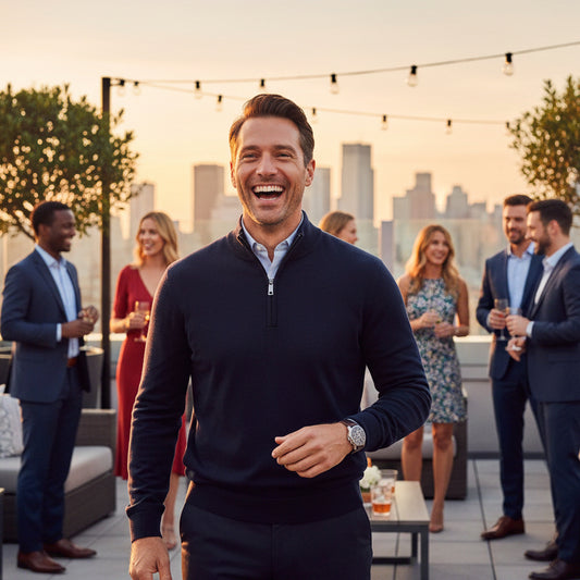 TED BAKER MEN'S FUNNEL NECK LONG SLEEVE 1/4 ZIP 245582  (LOC10)