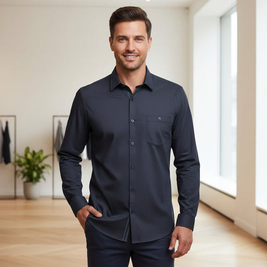 TED BAKER MEN'S LONG SLEEVE MICRO GEO BUTTON DOWN SHIRT 246822 (LOC10)