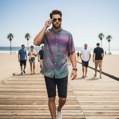 BARNEY COOLS MEN'S BUTTON-DOWN SHORT SLEEVE SHIRT   (LOC11)