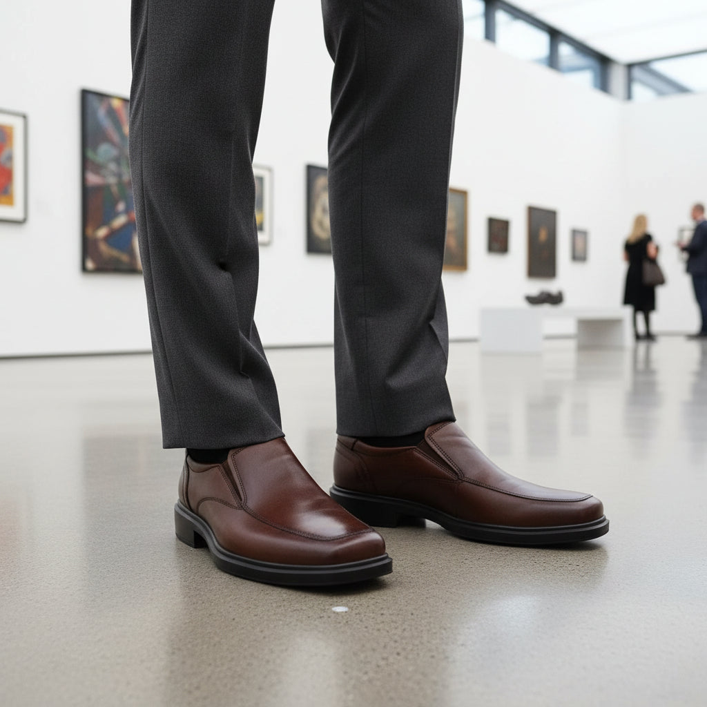 ECCO MEN'S HELSINKI 2 SLIP ON DRESS SHOE Cognac 500154  (LOC23)