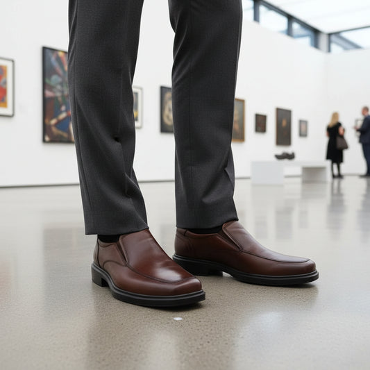 ECCO MEN'S HELSINKI 2 SLIP ON DRESS SHOE Cognac 500154  (LOC23)