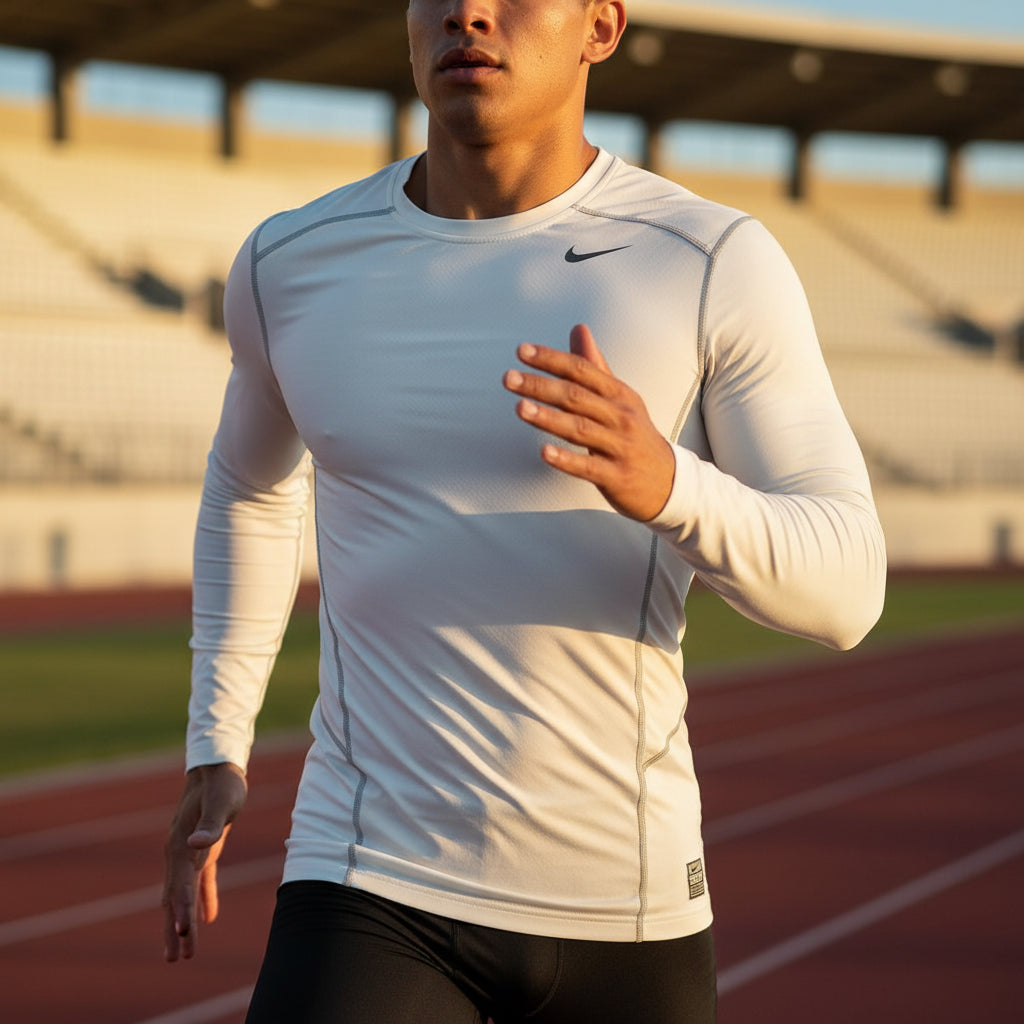 NIKE MEN'S PRO COMBAT HYPERWARM LITE FITTED LS TEE 618984  (LOC18)