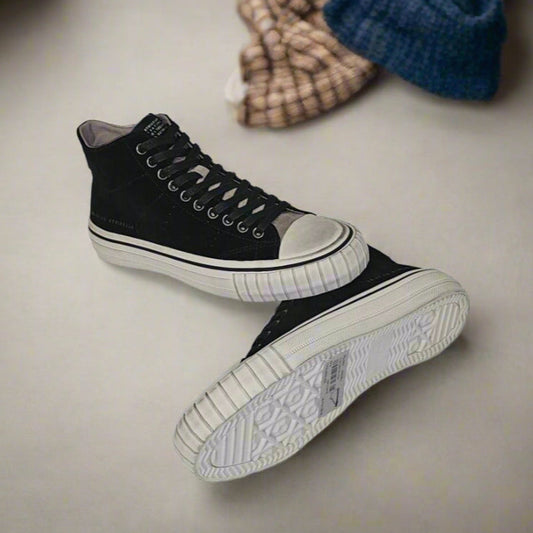 ALLSAINTS LEWIS HIGH TOP IN BLACK SUEDE MF708X  (LOC3)