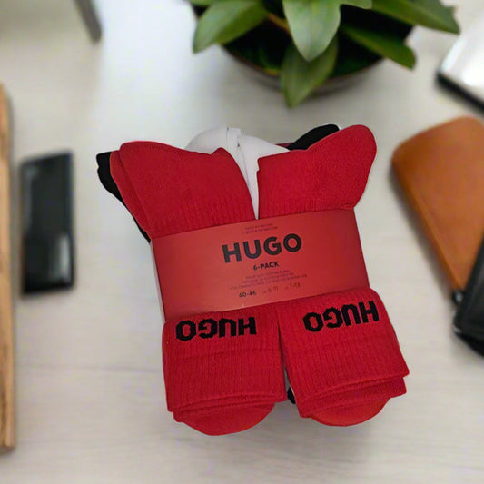 HUGO SIGNATURE CREW SOCKS 6 PACK  (LOC5)