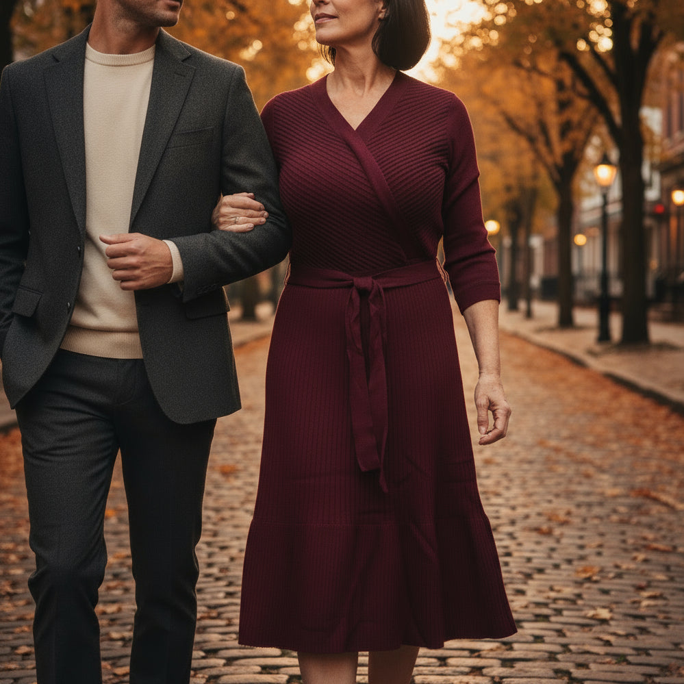 KATE SPADE RIB KNIT WRAP SWEATER DRESS ON POINTE 6951  (LOC11)