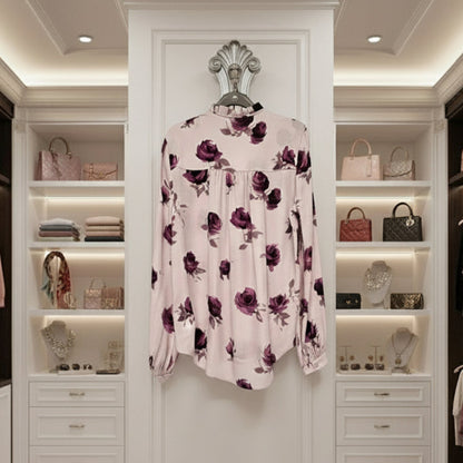 KATE SPADE ENCORE ROSE PLEATED TOP in Plumdawn 7003  (LOC11)