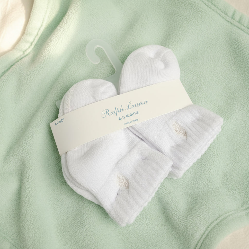RALPH LAUREN BABY GIRL ANKLE SOCK 6-pack G41142LPK  (LOC5)