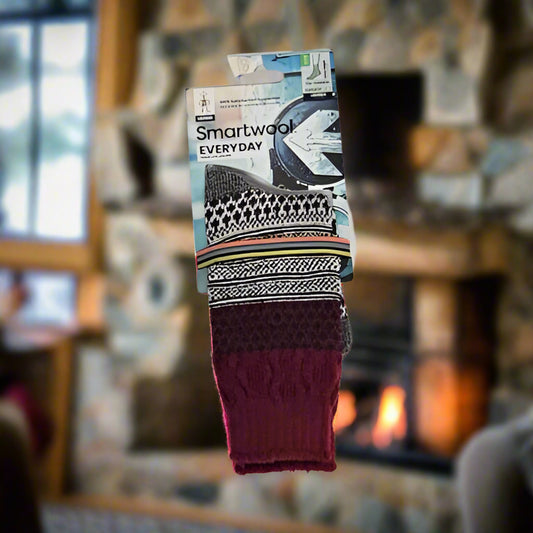SMARTWOOL EVERYDAY COZY POPCORN CABLE CREW SOCKS  (LOC5)