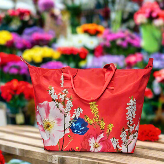 TED BAKER JOPLINE BERRY SUNDAE FOLDAWAY SHOPPER  (LOC16)