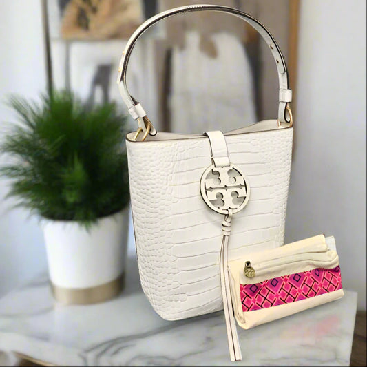 TORY BURCH MILLER EMBOSSED HOBO 490210618 (LOC16)