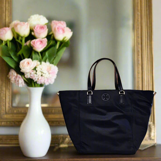 TORY BURCH TILDA NYLON SMALL TOTE NAVY 513280818  (LOC17)