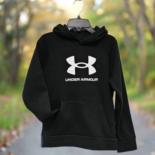 UNDER ARMOUR BOY'S RIVAL FLEECE BIG LOGO HOODIE Size M 1379791  (LOC4)