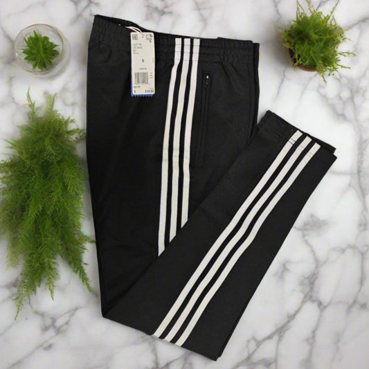 adidas WOMEN'S TRAINING PANTS SST TP BLACK/WHITE STRIPES Size M CE2400 (LOC35)