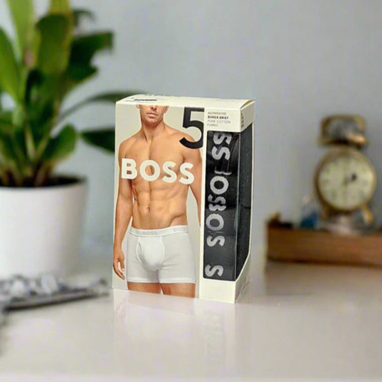 BOSS AUTHENTIC BOXER BRIEF WITH LOGO WAISTBAND 5 pack