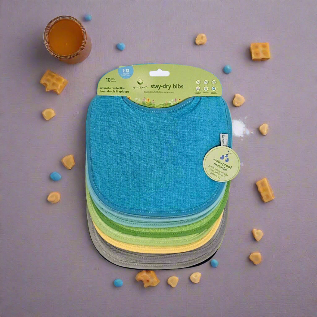 GREEN SPROUTS STAY-DRY BIBS 10 PACK  (LOC6)