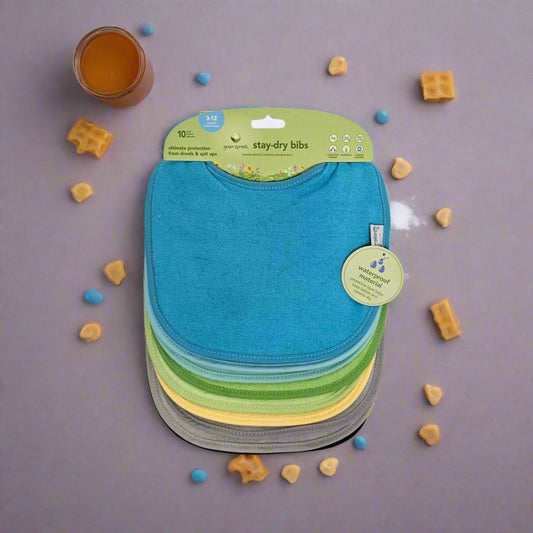 GREEN SPROUTS STAY-DRY BIBS 10 PACK  (LOC6)