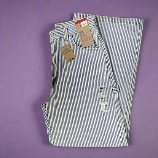 LEVI'S WOMEN'S CINCH BAGGY JEANS IN BLUE STRIPE  (LOC1)