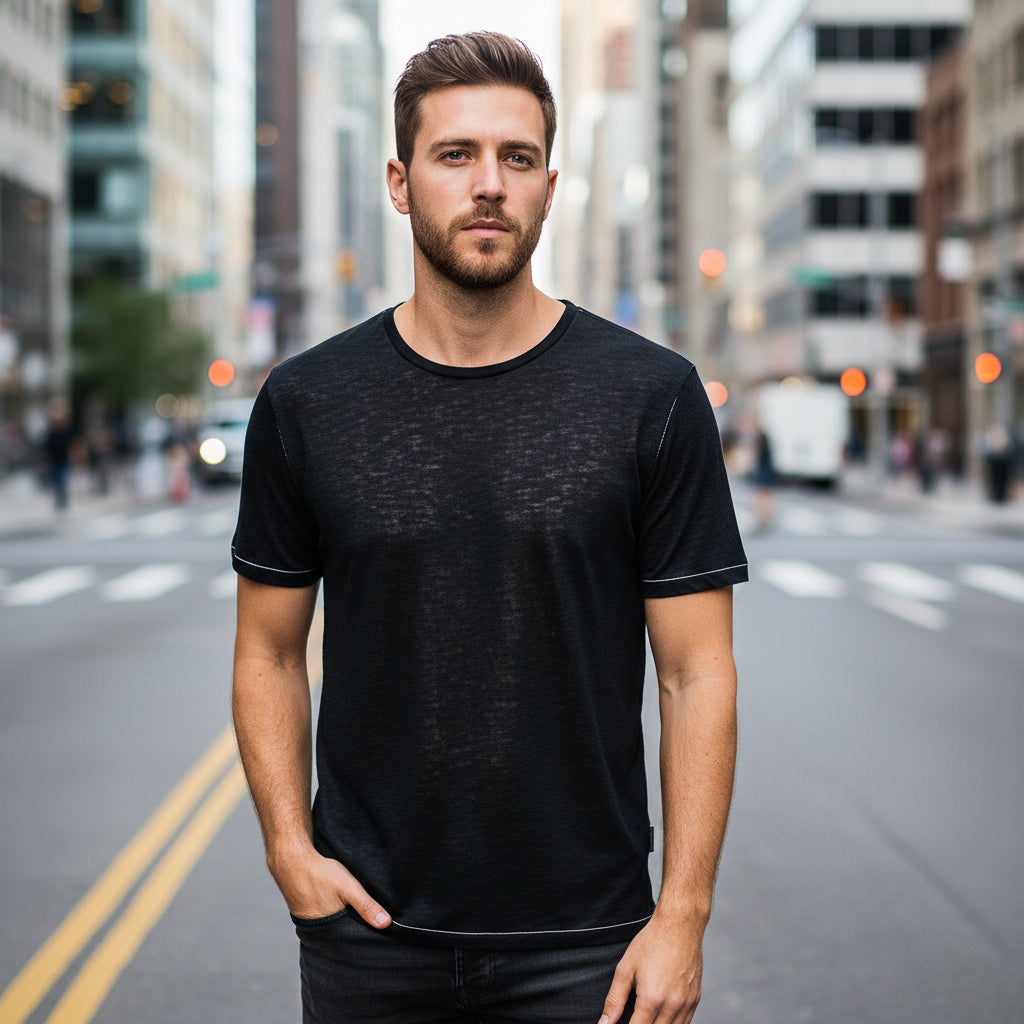 RAG & BONE MEN'S DOUBLE FACED CREW NECK TEE (LOC10)