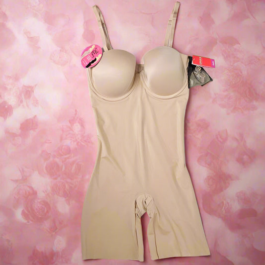SPANXshape™ SUIT YOUR FANCY STRAPLESS CUPPED MID-THIGH BODYSUIT 10156R  (LOC19)
